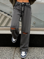 TECCULI RueChic Ripped Wide Leg Jeans