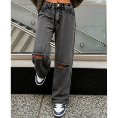 TECCULI RueChic Ripped Wide Leg Jeans