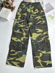 TECCULI Camouflage American Street Style Casual Young Fashion Denim Jeans