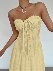 Siren Gaze Women's Solid Color Cold Shoulder Tie-Front Ruffled Textured Top,Concert Outfit Women Rave Outfits Festival Country Concert Outfit ,Summer