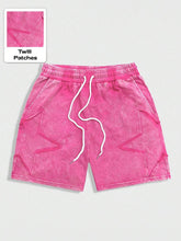 ROMWE MEN Street Life - Pantalones cortos casuales de color liso con bolsillo frontal y lazo para hombre, para uso diario