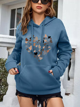 Sudadera térmica con capucha y cordón ajustable en los hombros, bolsillo tipo canguro y estampado de corazón de INAWLY, manga larga