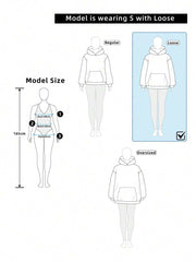 Sudadera LUNE navideña informal de moda con letras y eslogan con iluminación colorida y gráfico de cuello redondo y manga larga para mujer