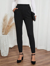 Pantalones de vestir ajustados informales con bolsillos y rayas negras para mujer de EMERY ROSE, pantalones de otoño