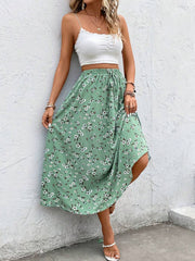 Falda con nudo en la cintura y estampado floral Clasi