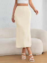 Falda negra con dobladillo de sirena liso para mujer Firerie