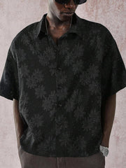 Camisa holgada de manga corta con estampado floral de jacquard de verano para hombre de Manfinity Streetrush