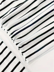 TECCULI Frenchy Striped Print Button Detail Tee