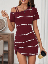 TECCULI LUNE Women's Casual Asymmetric Neck Pleated Dress