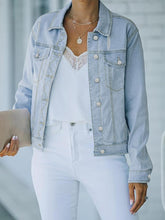 TECCULI Essnce Light Washed Button Front Denim Jacket