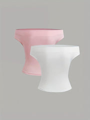 TECCULI Sweetra 3pcs Solid Off Shoulder Ruched Top