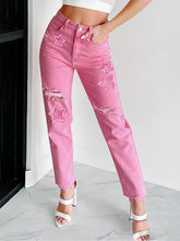 TECCULI Women'S Clothing European And American INS Fashion High Waisted Denim Straight Leg Denim Pants