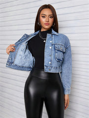 TECCULI Essnce Flap Pocket Button Front Denim Jacket