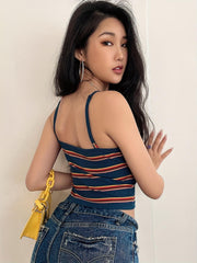 TECCULI DAZY Block Striped Cami Top Tank Tops