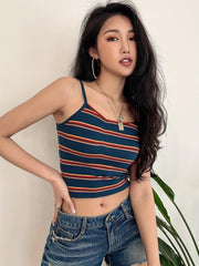 TECCULI DAZY Block Striped Cami Top Tank Tops