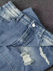 TECCULI NVFelix Women's Long Denim Skirt With Pockets, Split Hem