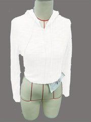 TECCULI DAZY Space Dye Zip Through Drawstring Hooded Crop Sweatshirt,Fall Clothes