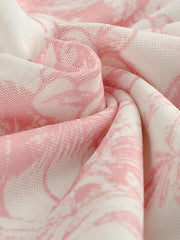 Vestido camisola TECCULI MOD con escote fruncido, dobladillo de sirena y malla floral superpuesta, vestidos pastel para mujer