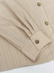 TECCULI Clasi Solid Button Front Shirt,Long Sleeve Tops