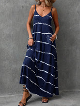 TECCULI EMERY ROSE Vestido largo informal de punto elástico a rayas con efecto tie-dye para mujer, primavera y verano