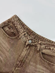 TECCULI High-waisted Wide-leg Denim Jeans (washed)