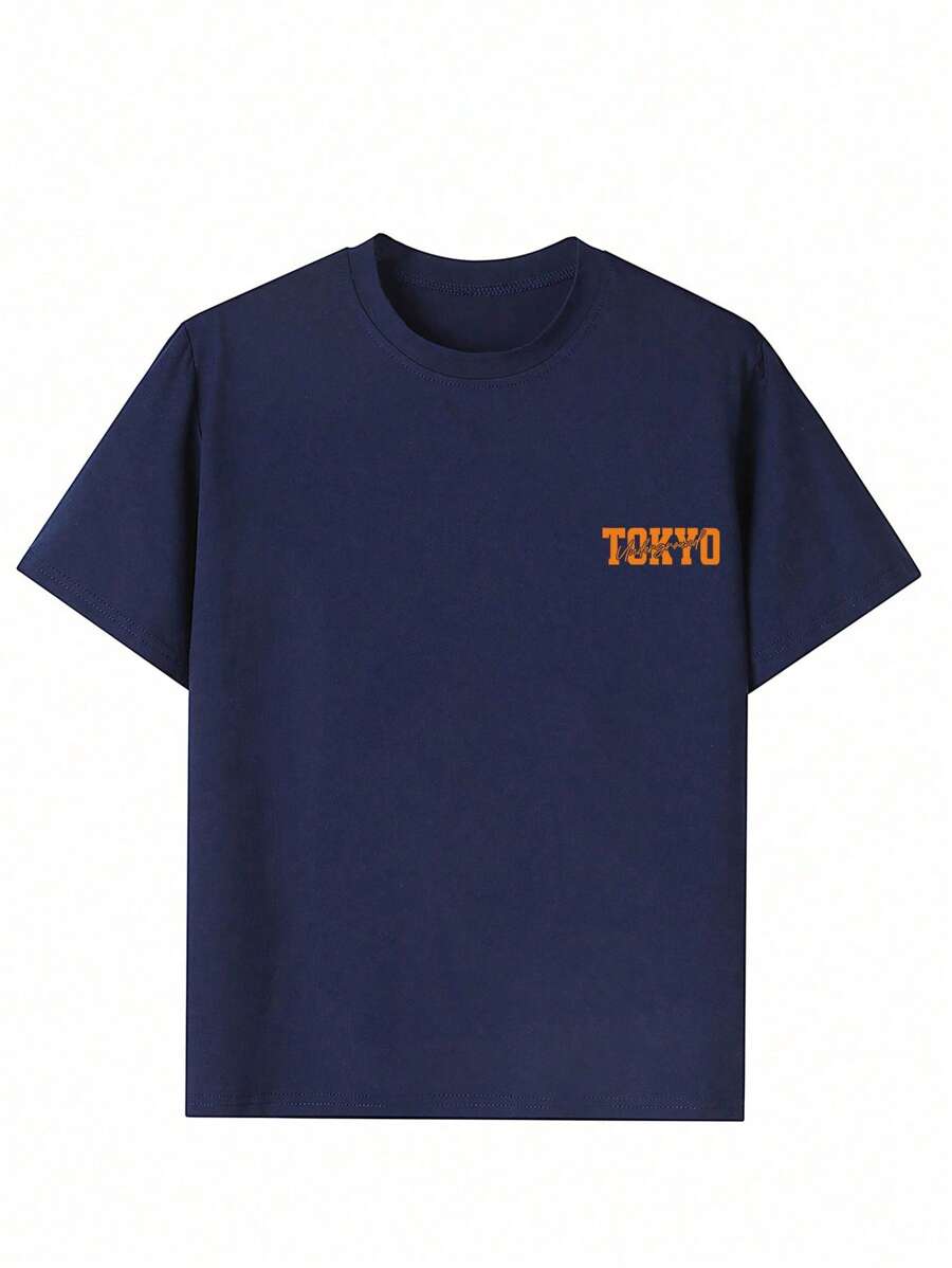 Camiseta de manga corta con estampado de coche, ideal para preadolescentes y estudiantes de verano.
