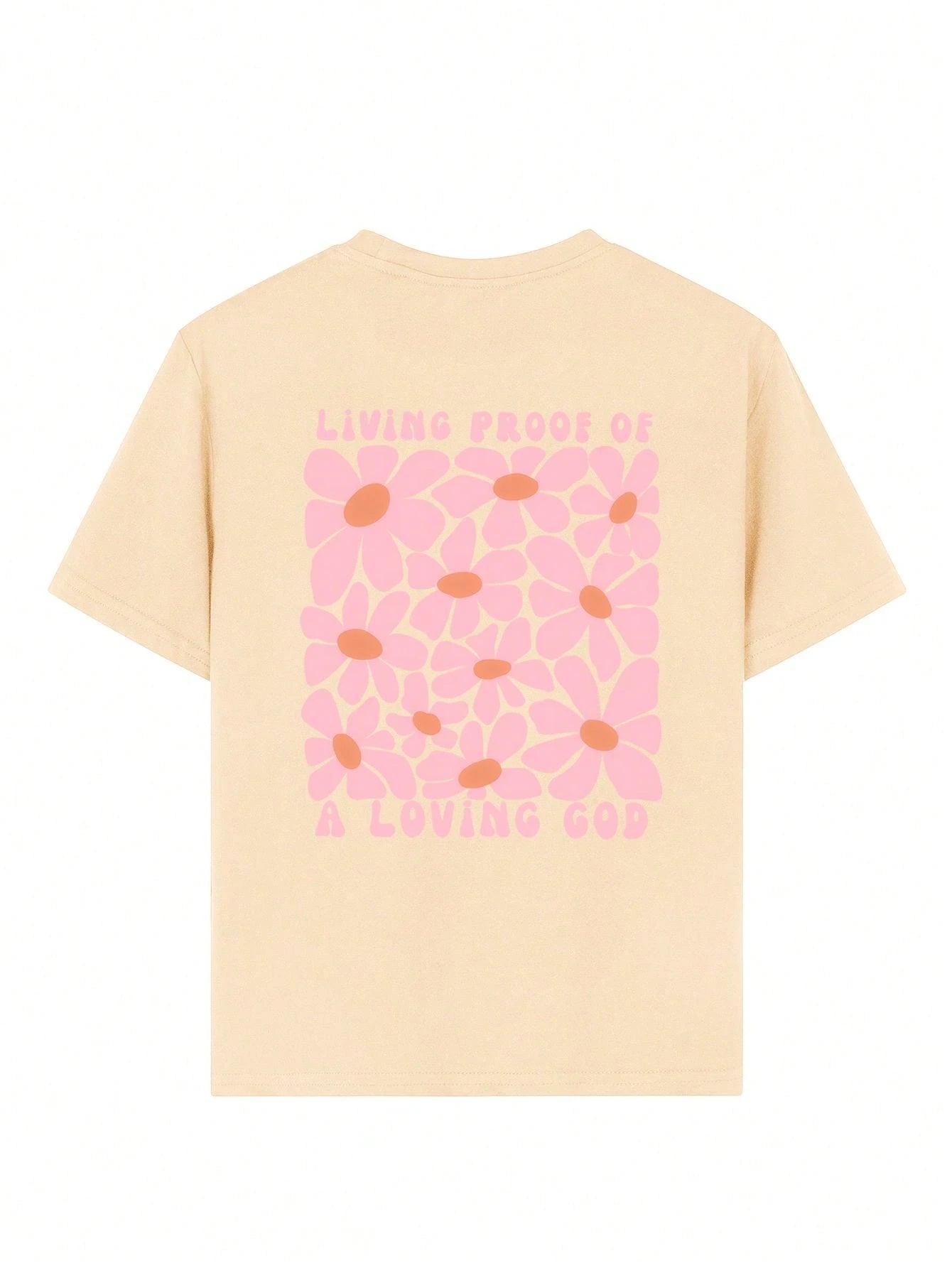 Camiseta de manga corta con estampado floral para niña, top informal de verano para adolescentes, cómoda y a la moda para estudiantes jóvenes.
