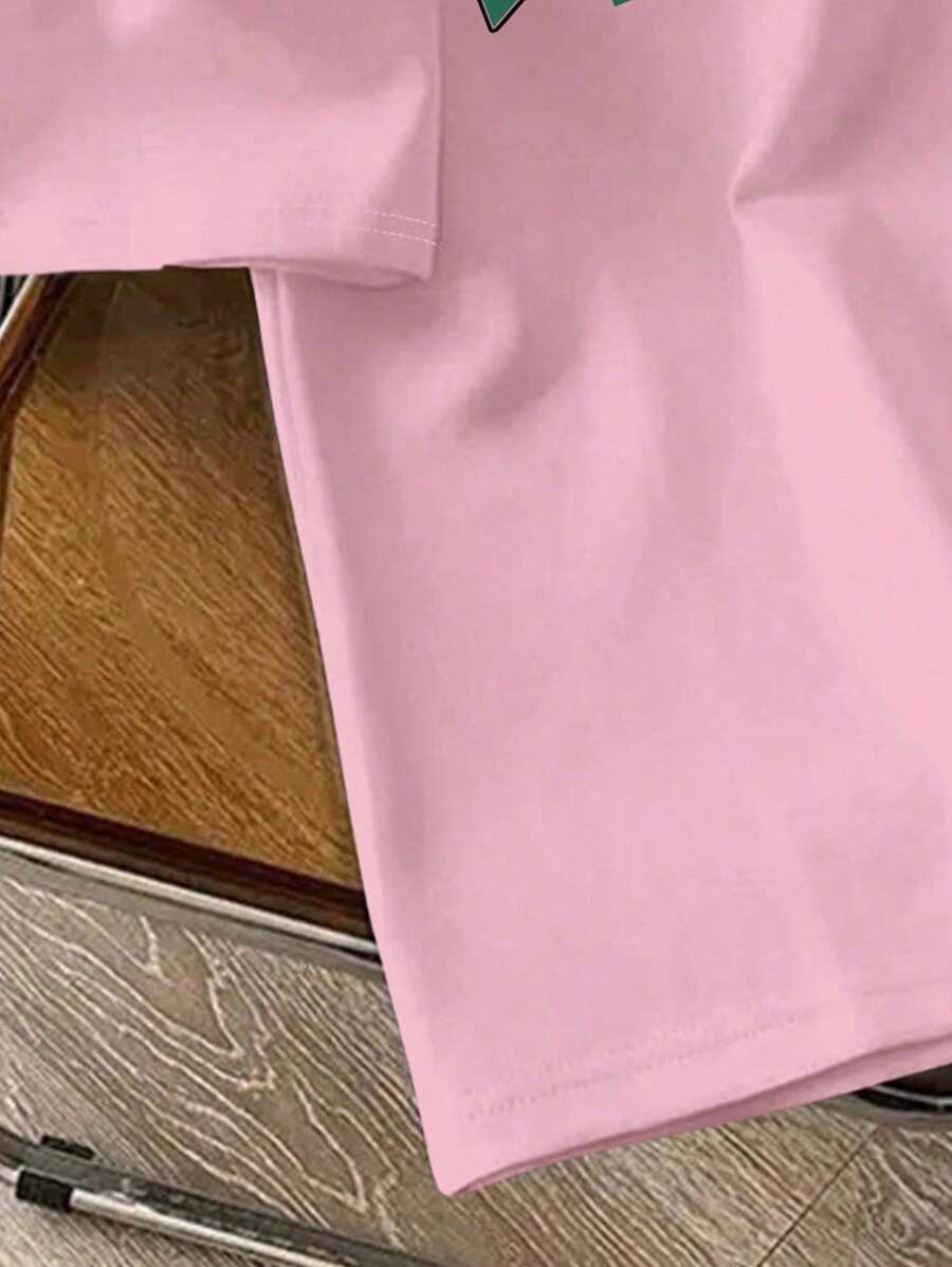 Camiseta de manga corta Manfinity Joysei Slim Fit para hombre, color caqui liso, con estampado de letras