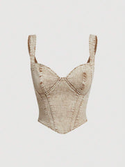 Bustier corto de mezclilla vintage para mujer MOD