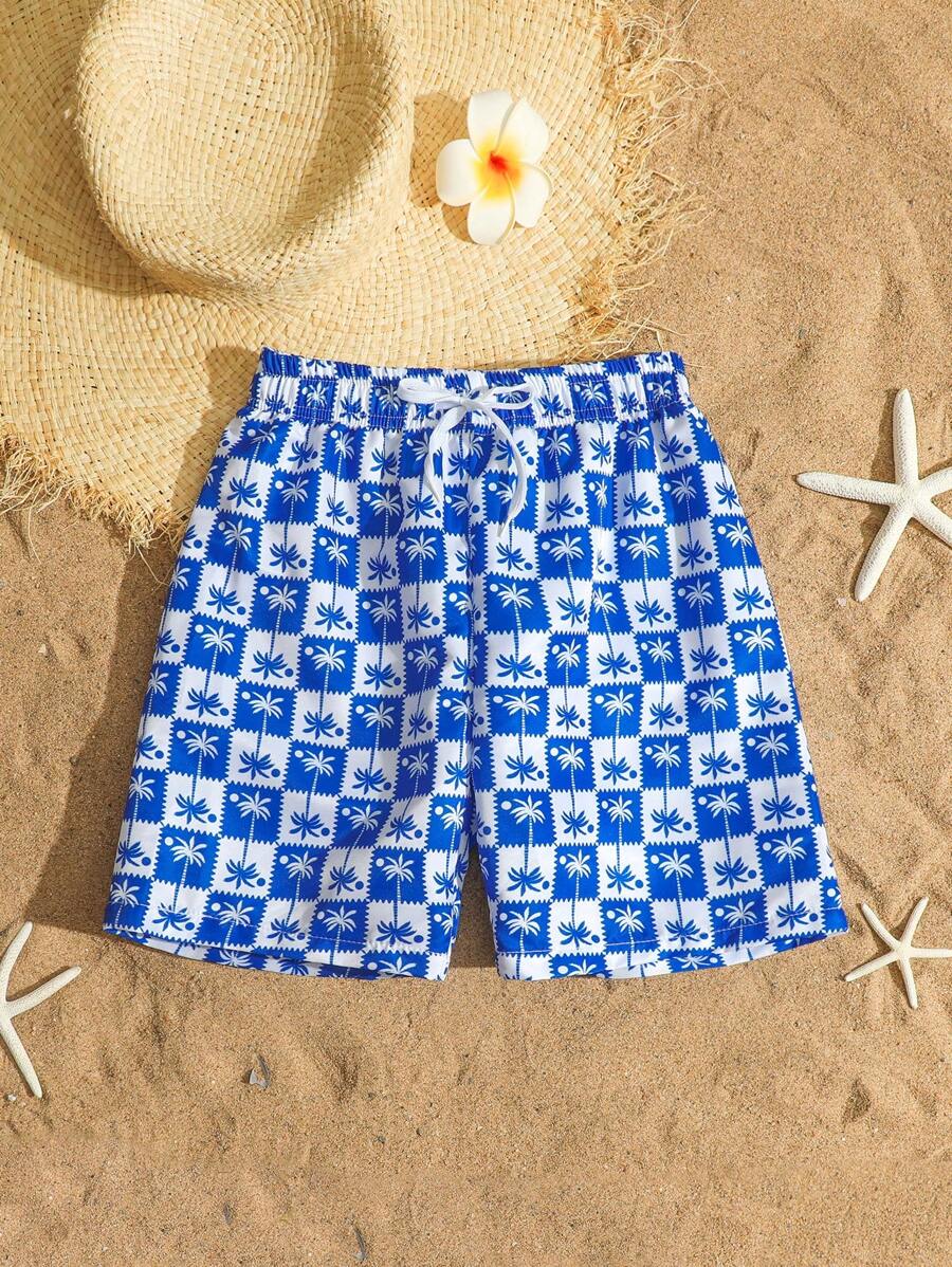 Bañador para niños preadolescentes, estampado de plátano, tejido, pantalones cortos de playa, ropa de playa para niños
