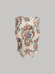 Chaleco con botones metálicos de princesa de palacio retro MOD, ropa de mujer para otoño e invierno, ideal para playa, fiesta, regreso a casa, brunch, para invitada de boda, elegante, vintage, para profesora de trabajo, dinero antiguo.
