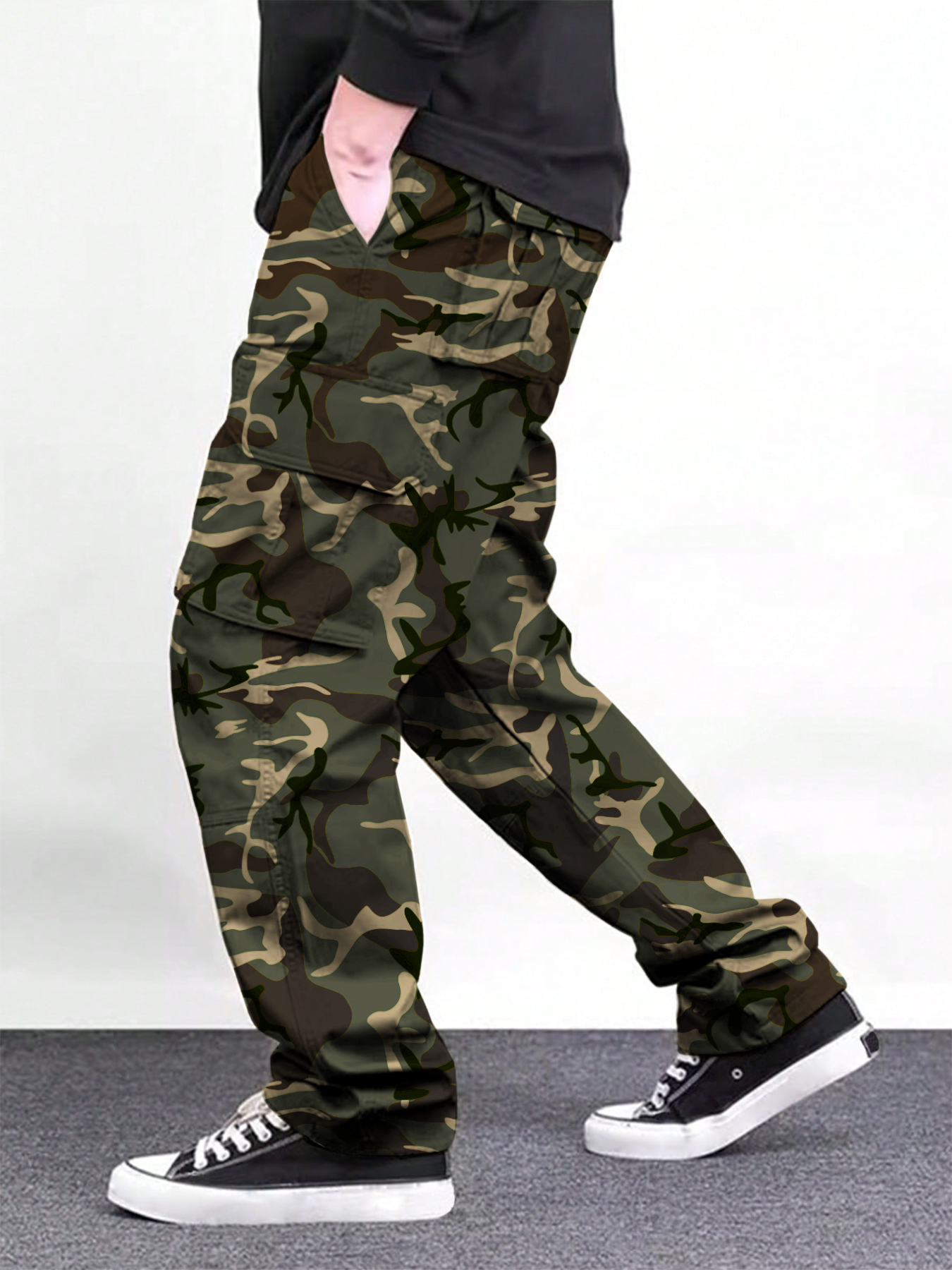 TECCULIManfinity Homme - Pantalones cargo rectos de color liso para hombre, pantalones cargo holgados para hombre, pantalones cargo para hombre, pantalones cargo para hombre, regreso a clases