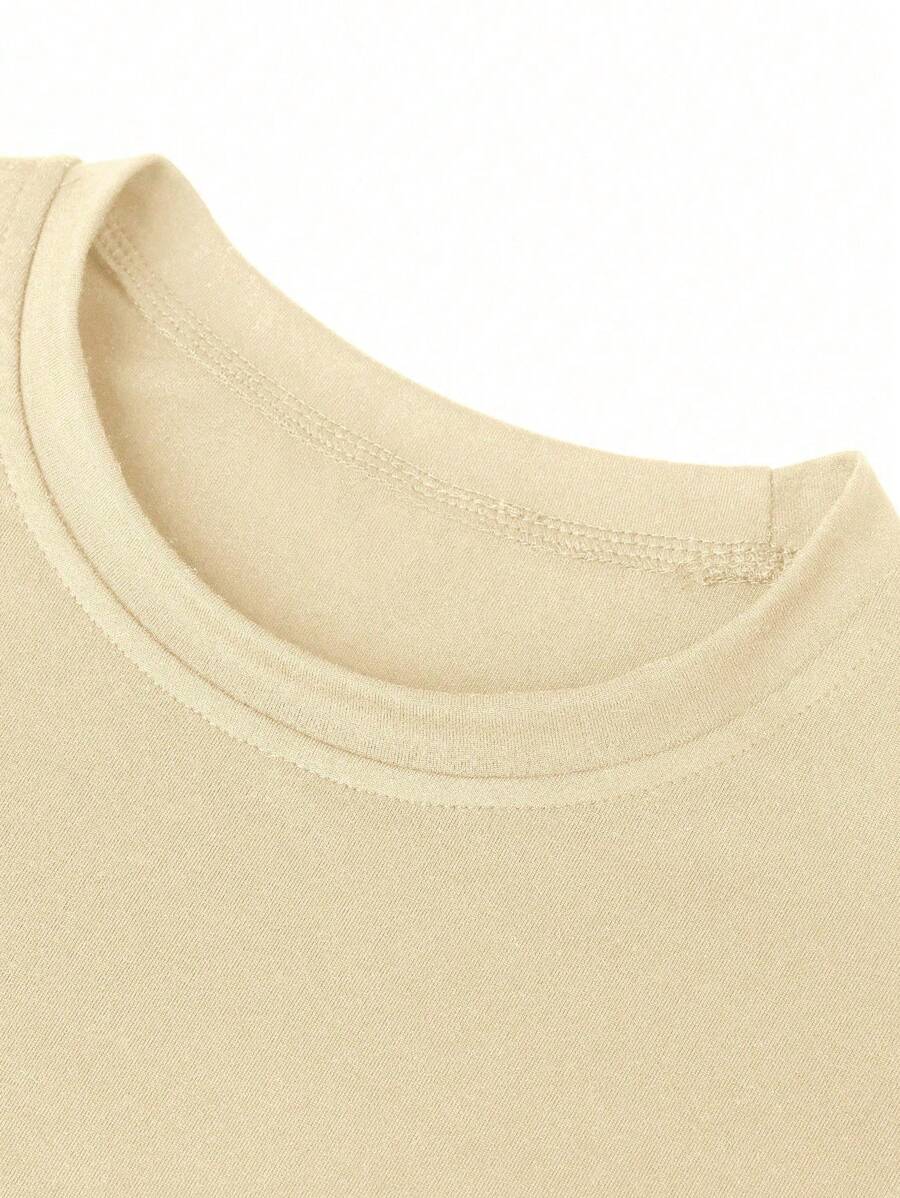 Camiseta de verano de manga corta con cuello redondo y estampado divertido para niños preadolescentes