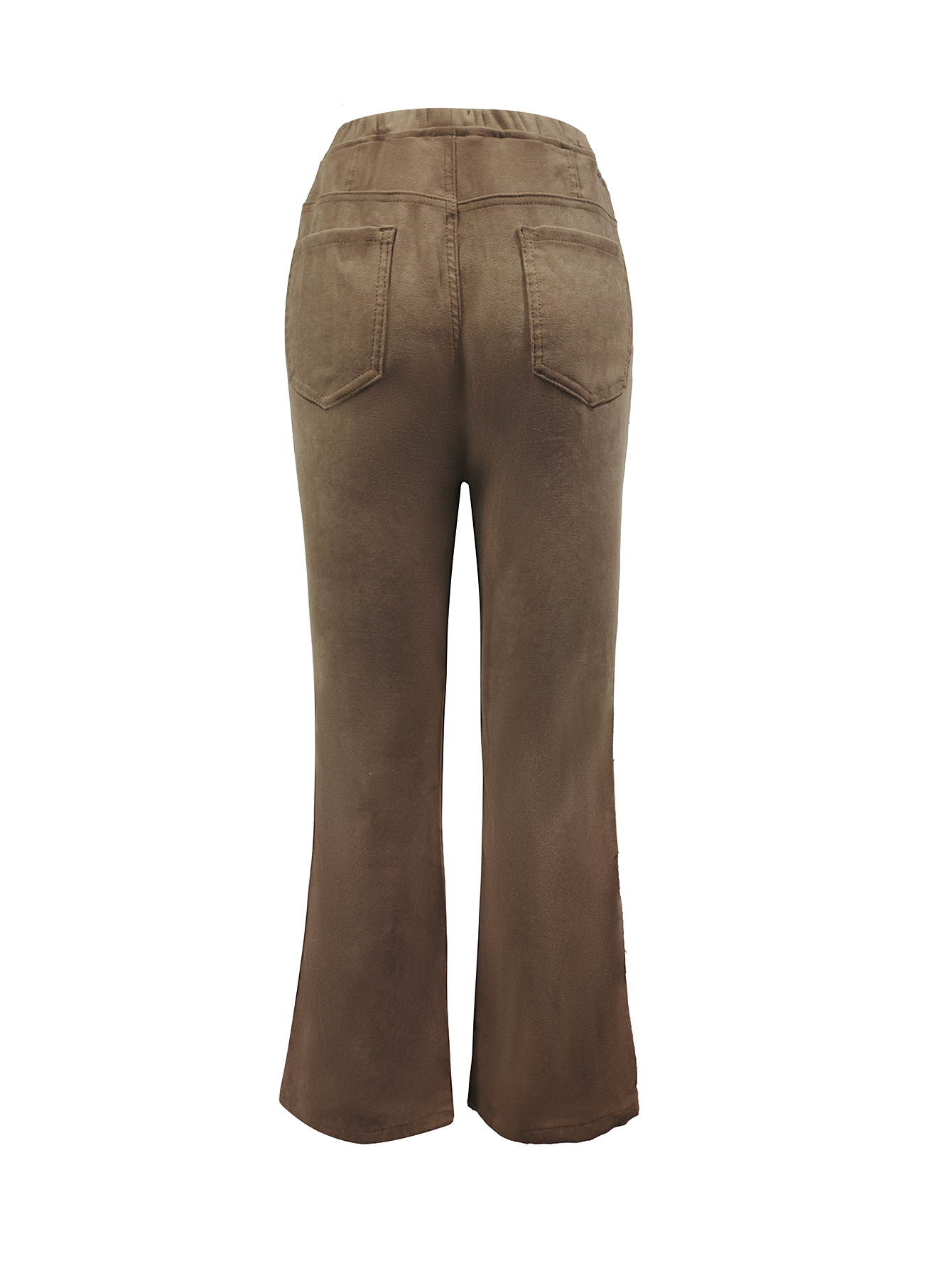 Pantalones acampanados de pana con cintura elástica, elegantes y chic de calle para mujer de TECCULI