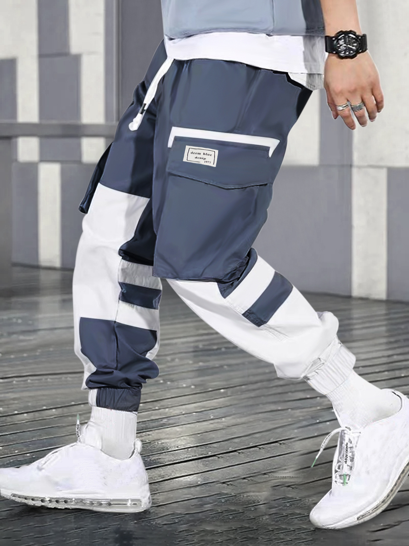 Pantalones cargo casuales TECCULI para hombre: multibolsillos, corte holgado, para trabajar, actividades al aire libre, senderismo, jogging y ropa de calle.