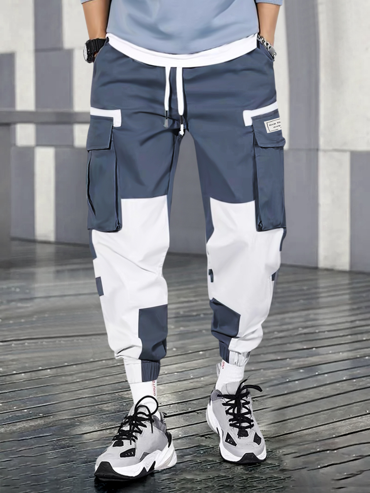 Pantalones cargo casuales TECCULI para hombre: multibolsillos, corte holgado, para trabajar, actividades al aire libre, senderismo, jogging y ropa de calle.