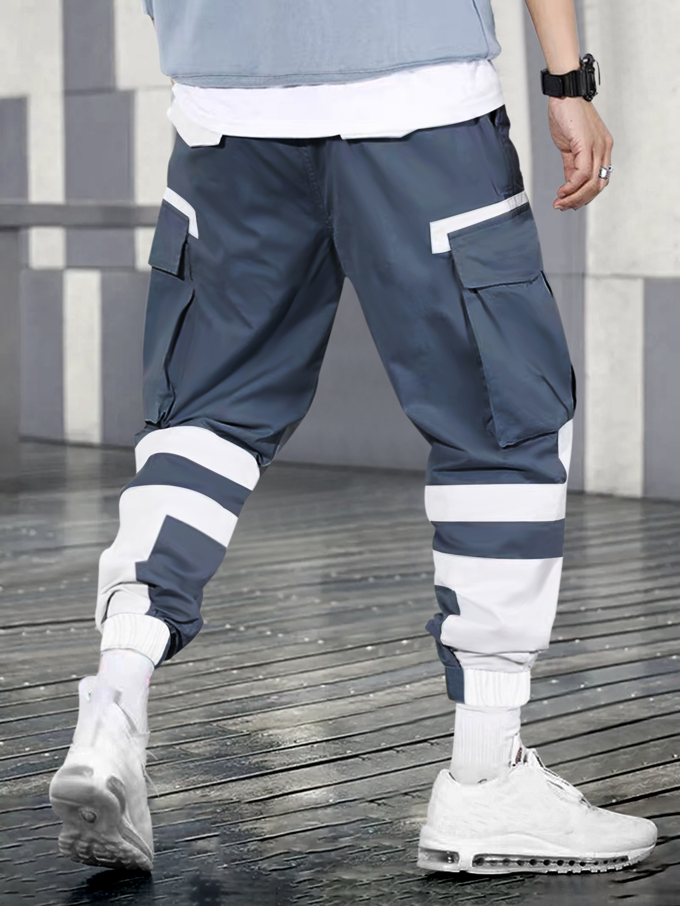 Pantalones cargo casuales TECCULI para hombre: multibolsillos, corte holgado, para trabajar, actividades al aire libre, senderismo, jogging y ropa de calle.