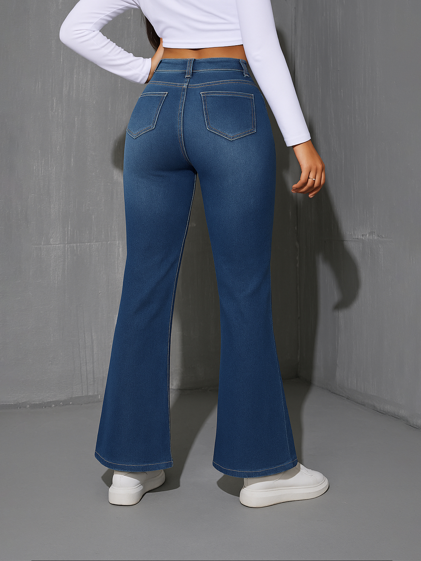 Pantalones vaqueros ajustados con forro grueso y cálido para mujer de TECCULI, talla 78, para invierno