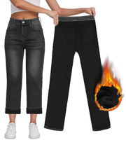 Pantalones vaqueros ajustados de corte entallado con forro térmico de invierno para mujer de TECCULI, de largo 78, estilo
