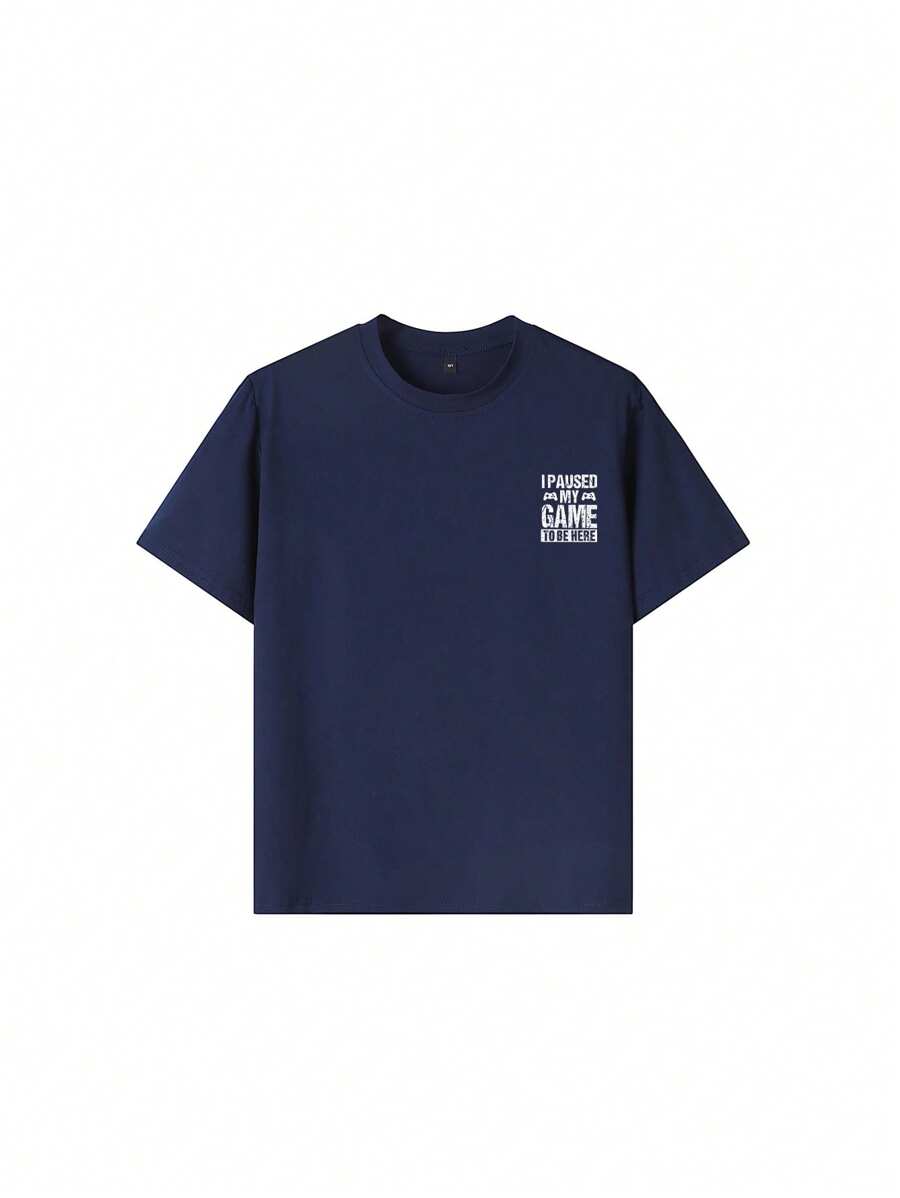 Camiseta informal de verano con cuello redondo y manga corta con estampado gráfico para niño preadolescente