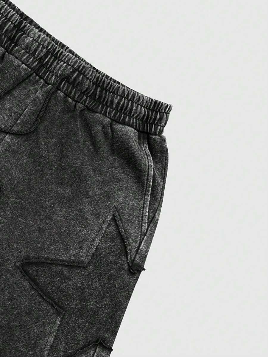 ROMWE MEN Street Life - Pantalones cortos casuales de color liso con bolsillo frontal y lazo para hombre, para uso diario