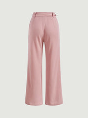 Pantalones de traje de pierna ancha con cinturón sólido MOD