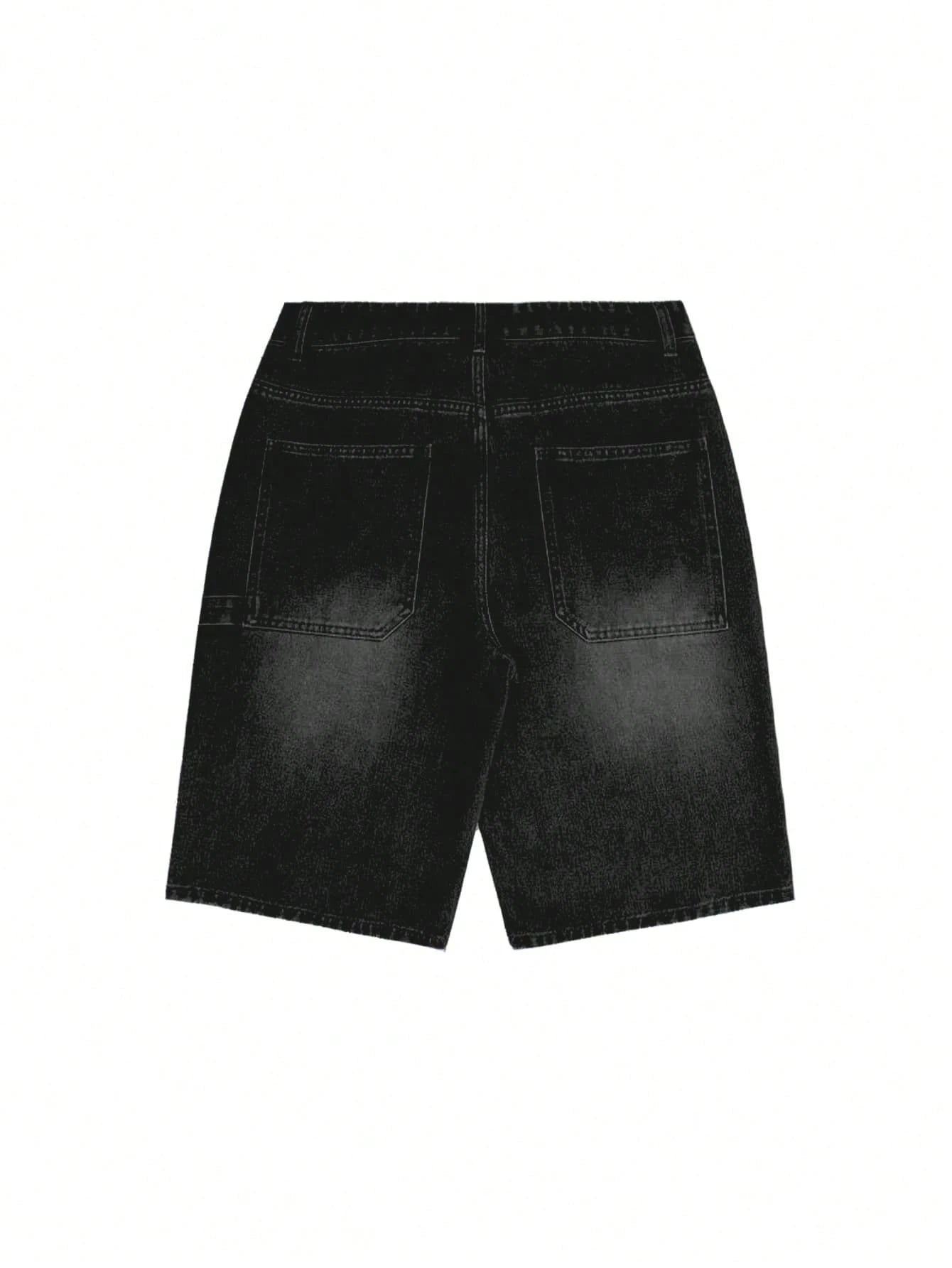 Bermudas vaqueras informales de pierna ancha y holgadas para hombre