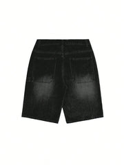 Bermudas vaqueras informales de pierna ancha y holgadas para hombre