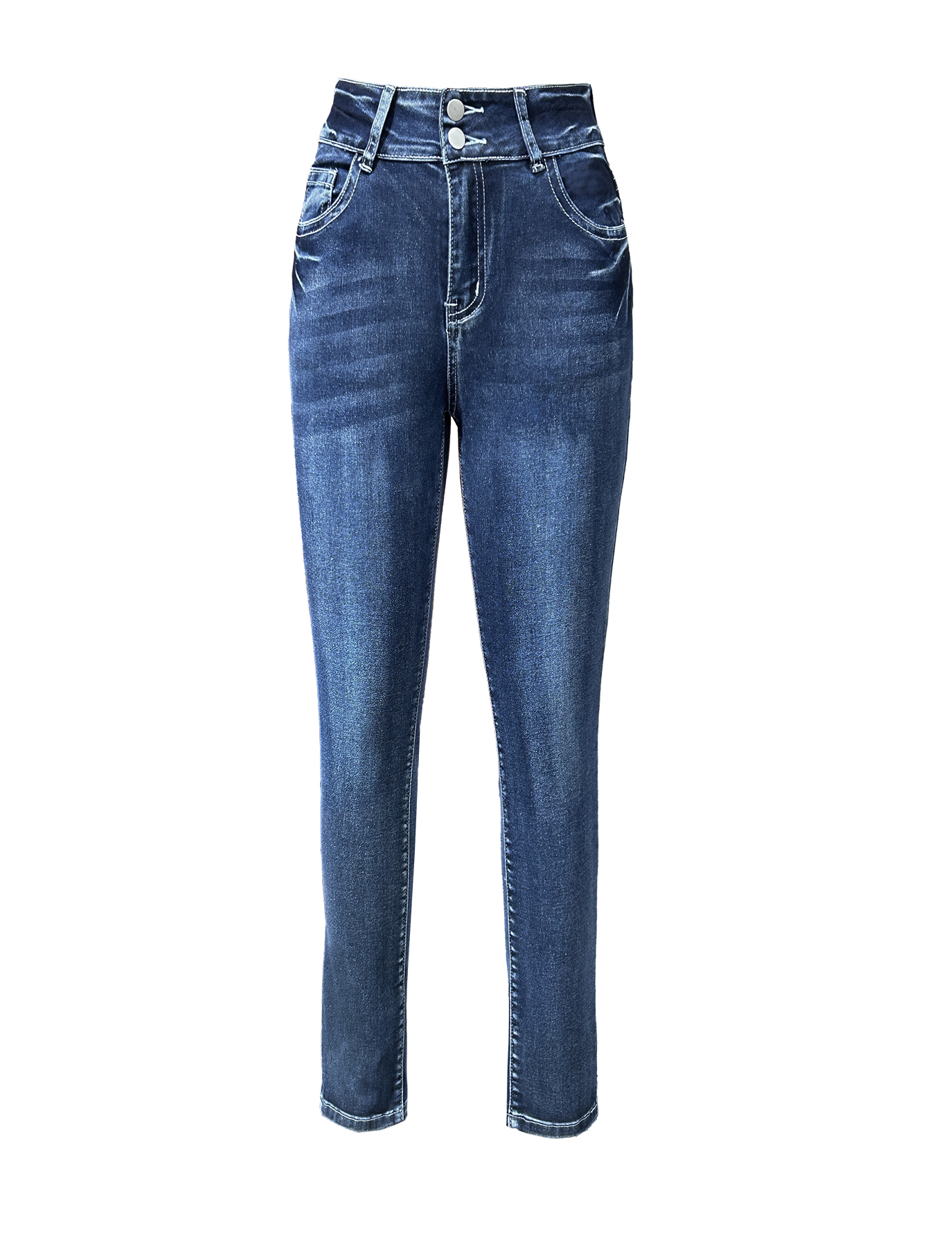 TECCULI Women's Embroidered Flip Pocket Flared Jeans, Retro Casual Pants, College Style