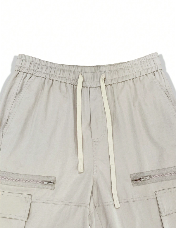 Pantalones casuales TECCULI con cordón para hombre, con elegantes bolsillos con solapa y diseño multibolsillos, cómodos y a la moda, perfectos para actividades al aire libre, corte holgado.