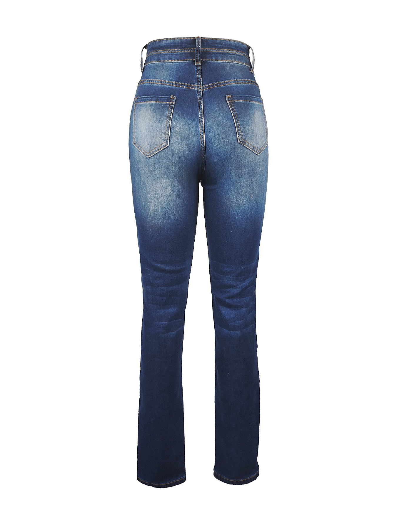 TECCULI Women's Distressed Ripped Skinny Flare Jeans