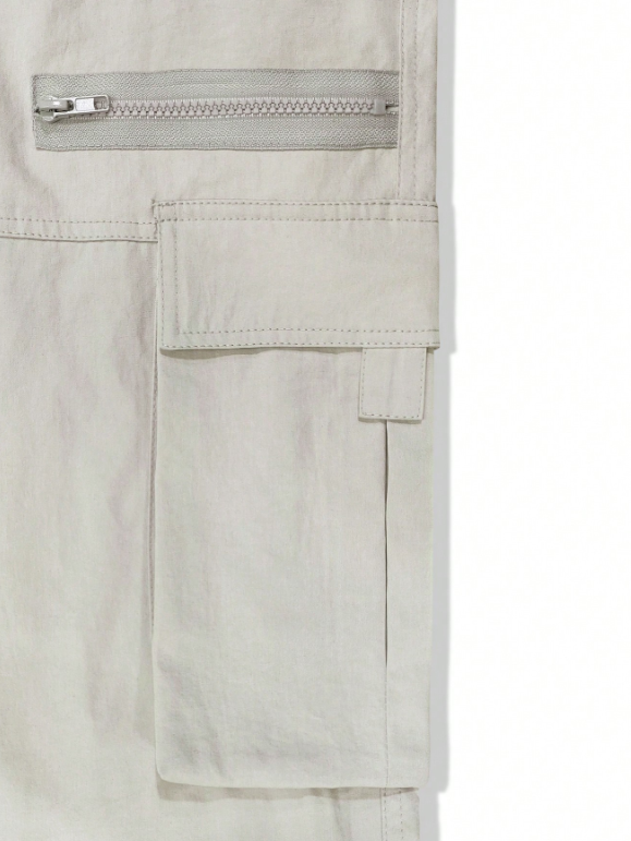 Pantalones casuales TECCULI con cordón para hombre, con elegantes bolsillos con solapa y diseño multibolsillos, cómodos y a la moda, perfectos para actividades al aire libre, corte holgado.