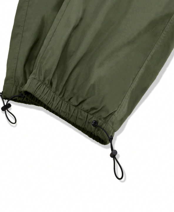 Pantalones cargo extragrandes TECCULI Manfinity EMRG para hombre con bolsillo de solapa y cordón lateral en la cintura, para la vuelta al cole