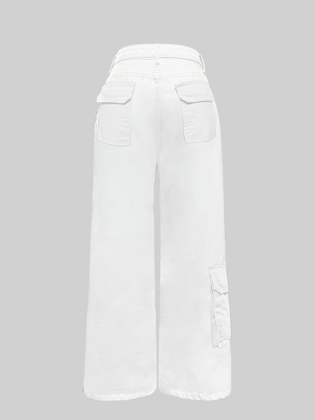 TECCULI Women's Casual Versatile Solid Color Straight Leg Cargo Pants, Comfortable High Waist Trousers for Daily Wear & Outdoor Activities
